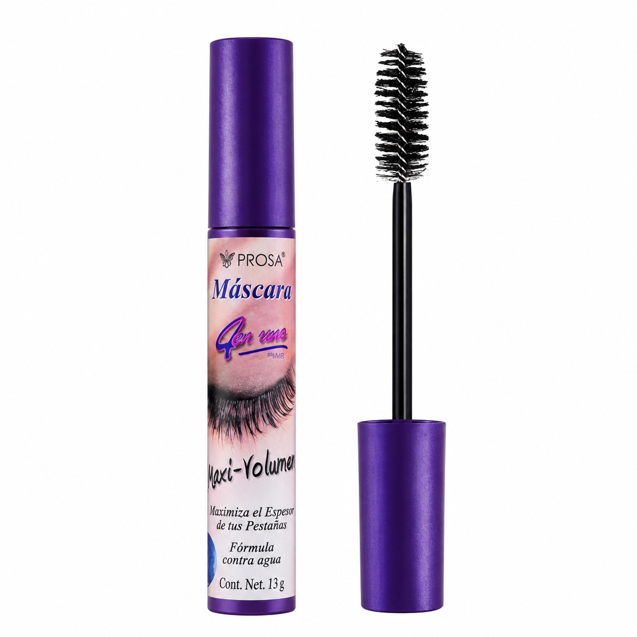 maxi volumen Mascara pestañina 4 en 1 con cepillo de silicon prosa